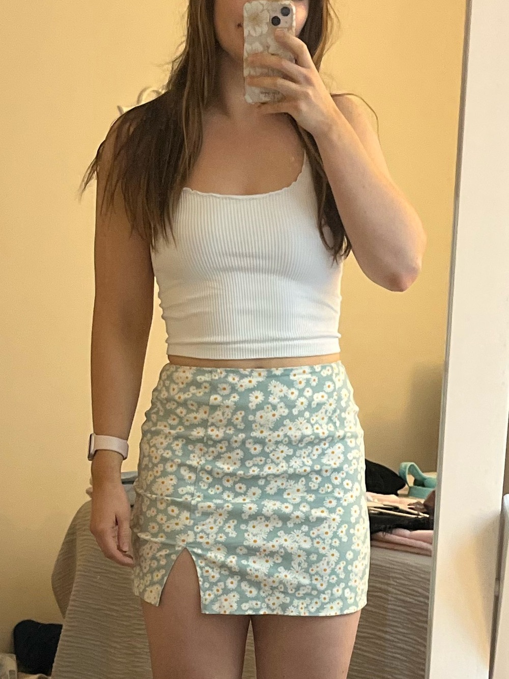 Wild fable Light Blue Daisy Print Mini Skirt